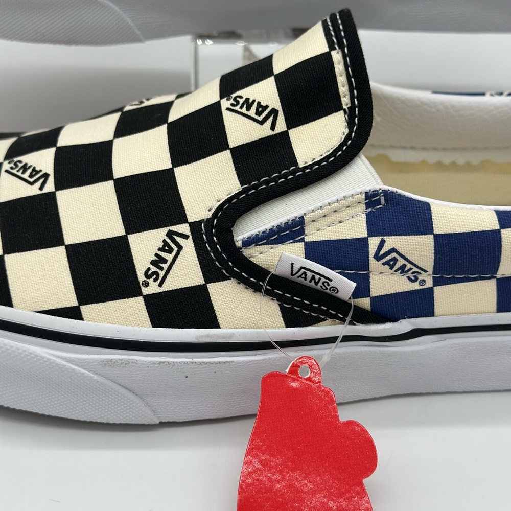 Vans Black and White Slip-On Checkerboard Sneakers - Picture 2 of 9